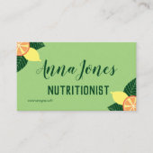 Lemonen en sinaasappels Nutritionist Visitekaartje (Voorkant)