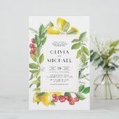 Lemonen en veenbessen botanische bruiloft (Staand voorkant)