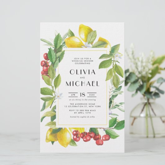 Lemonen en veenbessen botanische bruiloft (Staand voorkant)