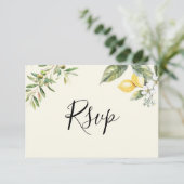 Lemonentuin Boter Geel Menu Keuze RSVP Kaart (Staand voorkant)