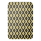 Lemongeel en zwart diamantpatroon badmat (Voorkant Verticaal)
