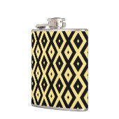 Lemongeel en zwart diamantpatroon heupfles (Links)