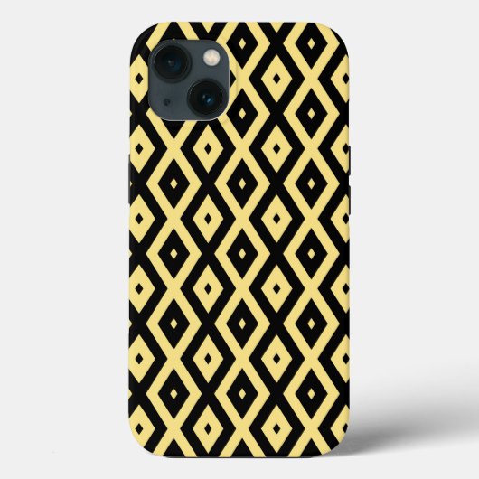 Lemongeel en zwart diamantpatroon Hoesje-Mate i Case-Mate iPhone Case (Achterkant)