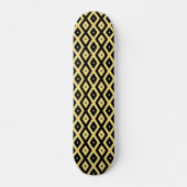 Lemongeel en zwart diamantpatroon persoonlijk skateboard (Voorkant)