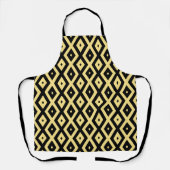 Lemongeel en zwart diamantpatroon schort (Voorkant)