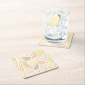 Lemongeel mozaïekpatroon kartonnen onderzetters (Insitu)