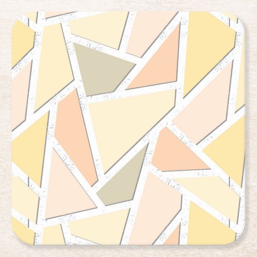 Lemongeel mozaïekpatroon kartonnen onderzetters (Voorkant)