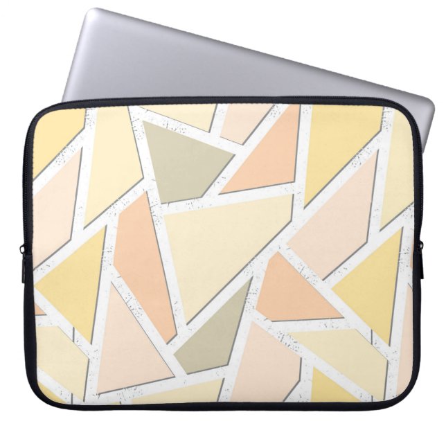 Lemongeel mozaïekpatroon laptop sleeve (Voorkant)