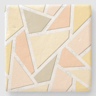 Lemongeel mozaïekpatroon stenen onderzetter