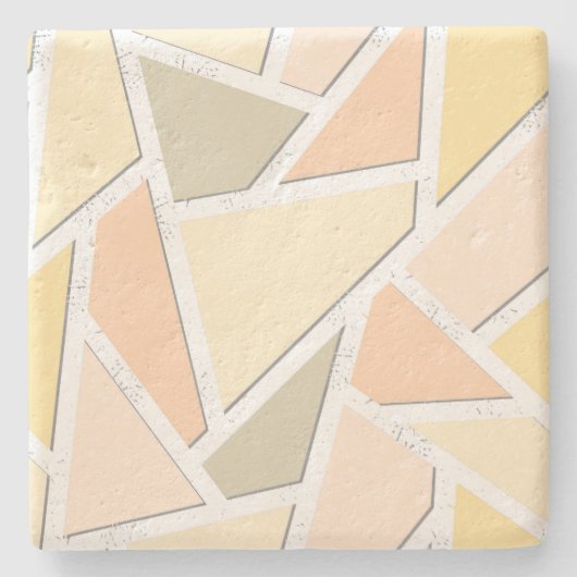 Lemongeel mozaïekpatroon stenen onderzetter (Voorkant)