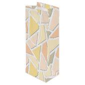 Lemongeel mozaïekpatroon wijn cadeautas (Achterkant Gekanteld)