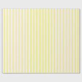 Lemongele en witte snoepjes strepen cadeaupapier (Vlak)