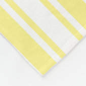 Lemongele en witte snoepjes strepen fleece deken (Hoek)