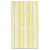 Lemongele en witte snoepjes strepen klein cadeauzakje (Achterkant)