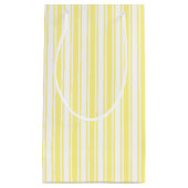 Lemongele en witte snoepjes strepen klein cadeauzakje (Voorkant)