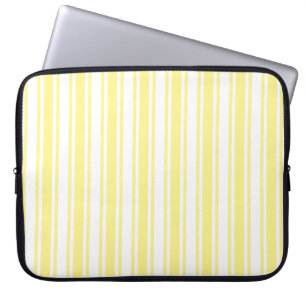 Lemongele en witte snoepjes strepen laptop sleeve