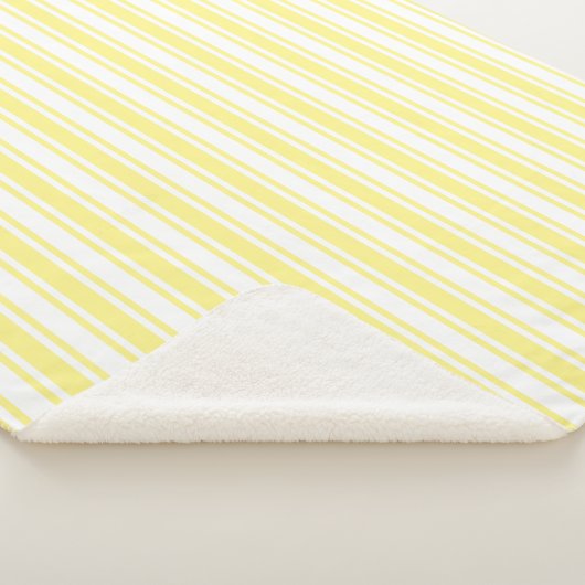 Lemongele en witte snoepjes strepen sherpa deken (3/4)