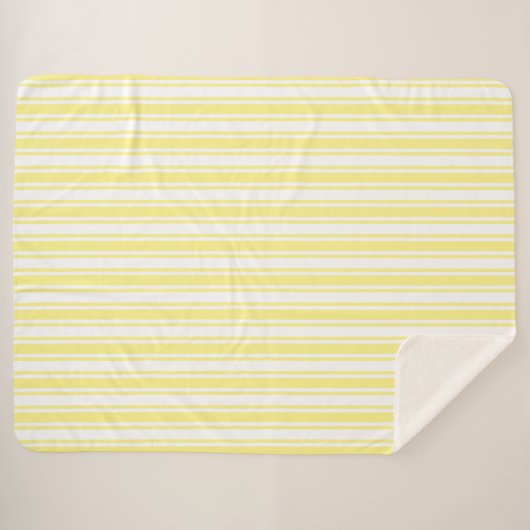 Lemongele en witte snoepjes strepen sherpa deken (Voorkant (horizontaal))