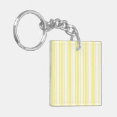 Lemongele en witte snoepjes strepen sleutelhanger (Voorkant Links)