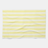 Lemongele en witte snoepjes strepen theedoek (Horizontaal)