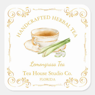 Lemongrass Tea Square Label