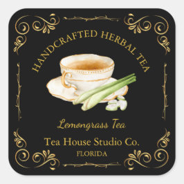  Lemongrass Tea Square Label