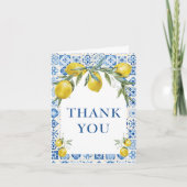 LemonMediterranean Blue Tegel Bedankt Kaarten (Voorkant)