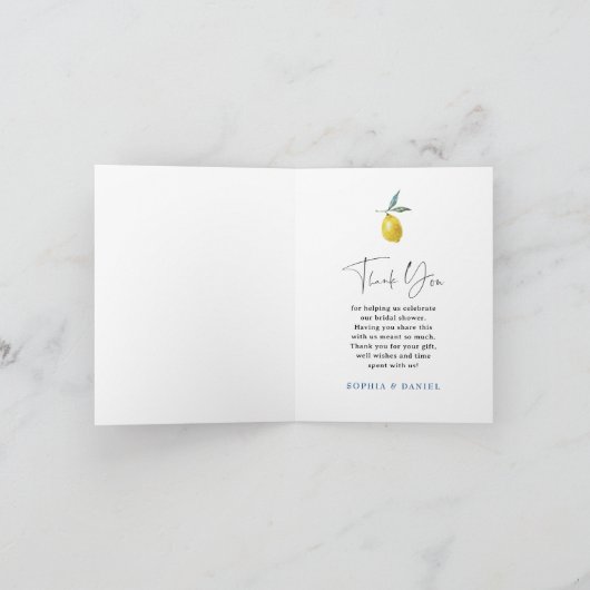 LemonMediterranean Blue Tegel Bedankt Kaarten (Binnen)