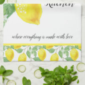 Lemonpatroon personaliseren theedoek (Gevouwen)