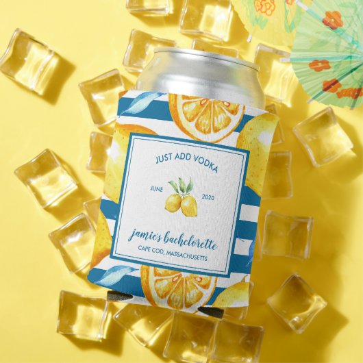 Lemonprint | Citrus Bruidsmeisje Personalized Blikjeskoeler (Insitu Zomer)