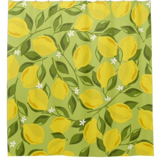 Lemons achtergrond. Hand getrokken overlappende ac Douchegordijn (Voorkant)