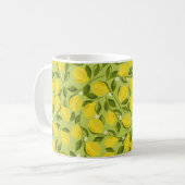 Lemons achtergrond. Hand getrokken overlappende ac Koffiemok (Voorkant links)