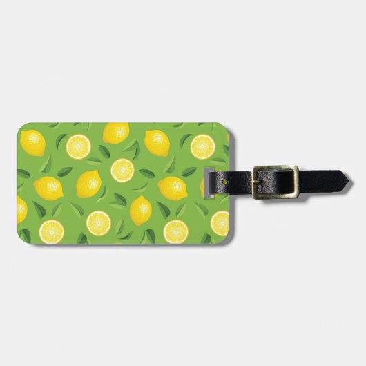 Lemons Achtergrondpatroon Bagagelabel (Voorkant horizontaal)