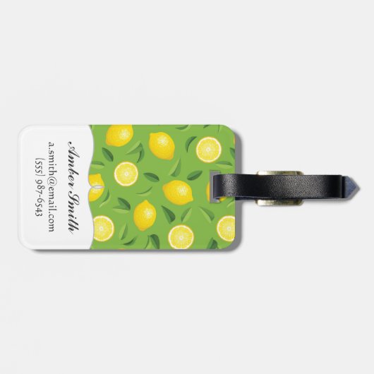 Lemons Achtergrondpatroon Bagagelabel (Achterkant horizontaal)