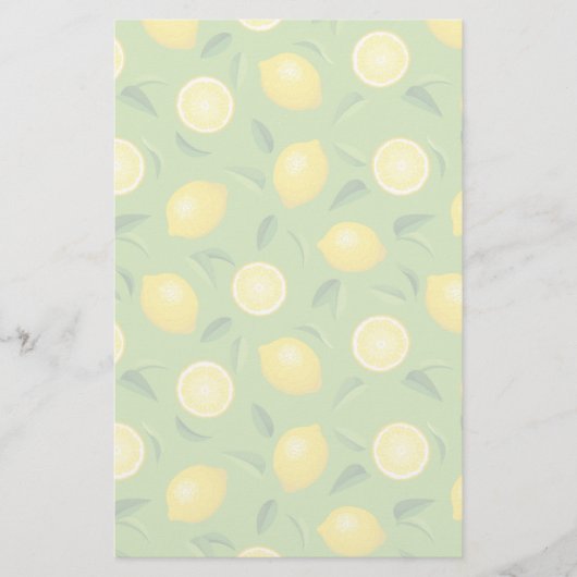 Lemons Achtergrondpatroon Briefpapier (Voorkant)
