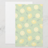 Lemons Achtergrondpatroon Briefpapier (Voorkant / Achterkant)