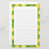 Lemons Achtergrondpatroon Briefpapier (Voorkant / Achterkant)