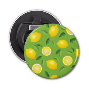 Lemons Achtergrondpatroon Button Flesopener