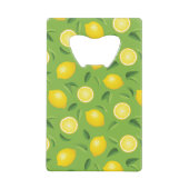 Lemons Achtergrondpatroon Creditkaart Flessenopener (Voorkant)