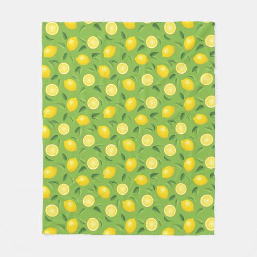 Lemons Achtergrondpatroon Fleece Deken (Voorkant)