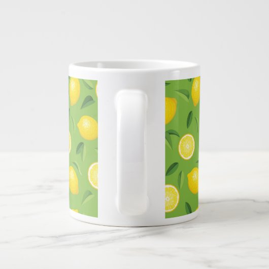 Lemons Achtergrondpatroon Grote Koffiekop (Achterkant)