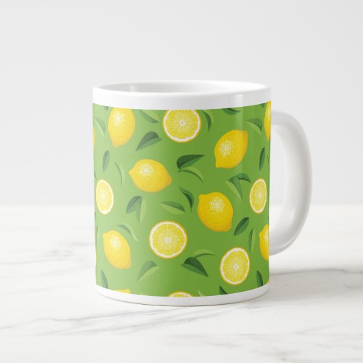 Lemons Achtergrondpatroon Grote Koffiekop (Voorkant rechts)