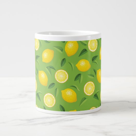 Lemons Achtergrondpatroon Grote Koffiekop (Voorkant)