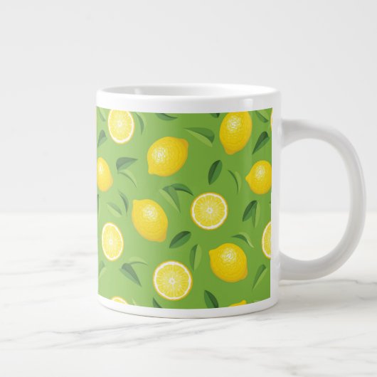 Lemons Achtergrondpatroon Grote Koffiekop (Rechts)