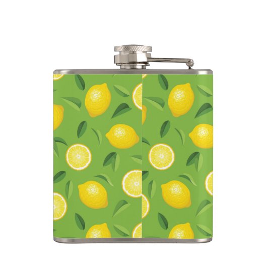 Lemons Achtergrondpatroon Heupfles (Achterkant)