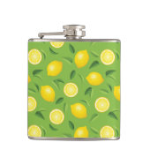 Lemons Achtergrondpatroon Heupfles (Voorkant)