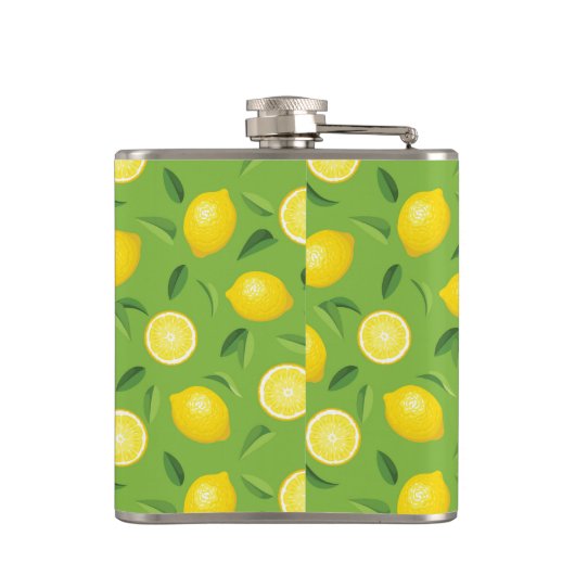 Lemons Achtergrondpatroon Heupfles (Achterkant)