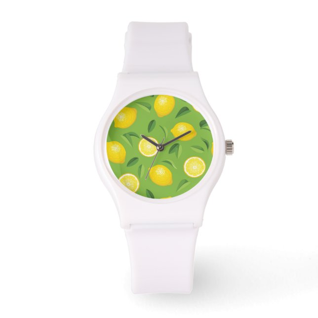 Lemons Achtergrondpatroon Horloge (Voorkant)