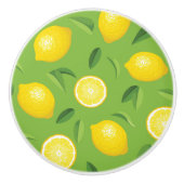 Lemons Achtergrondpatroon Keramische Knop (Voorkant)