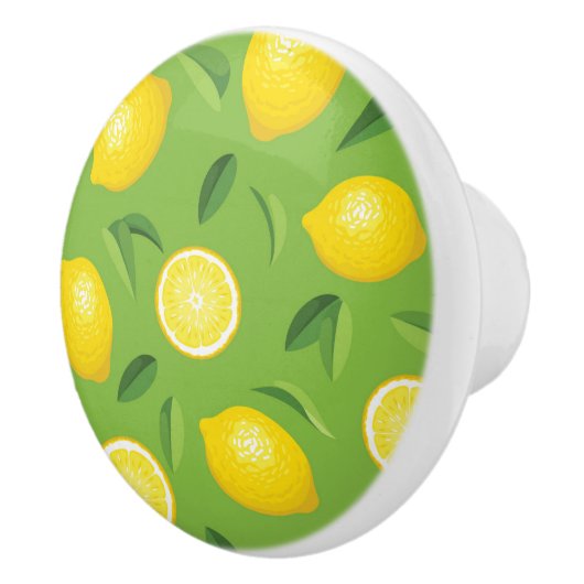 Lemons Achtergrondpatroon Keramische Knop (Rechts)